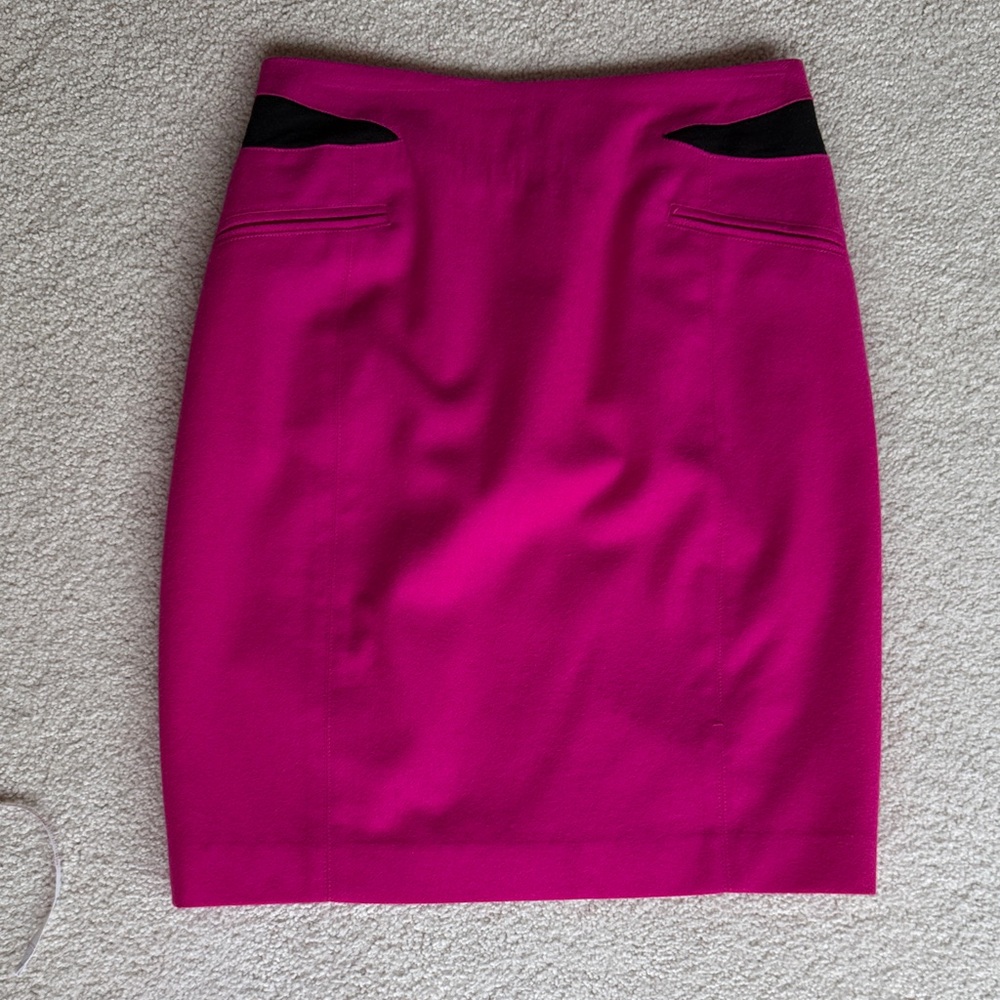 VINTAGE Ann Taylor Vibrant Pink Pencil Skirt